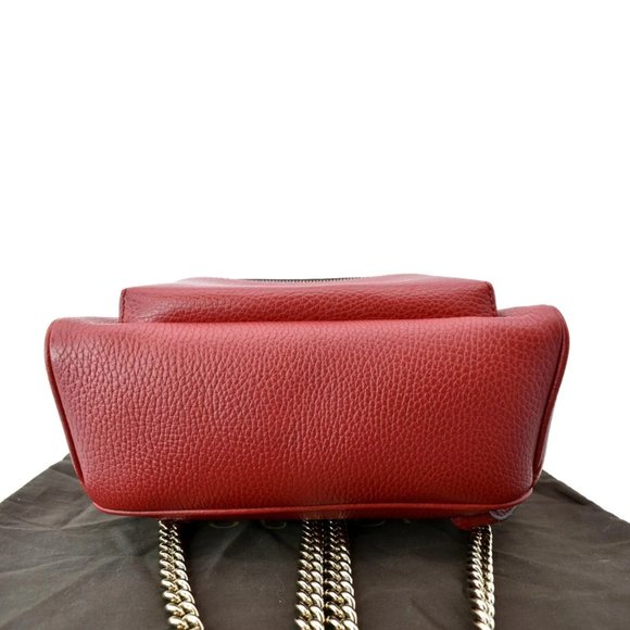 GUCCI  Soho Leather Chain Backpack Red - Picture 7 of 13
